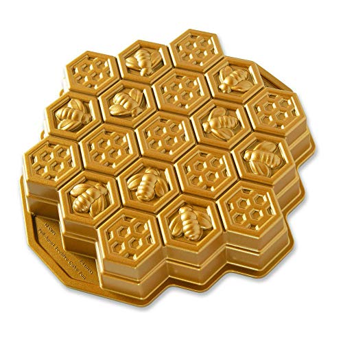 Nordic Ware 85477 Honeycomb Pull Apart Pan, Gold