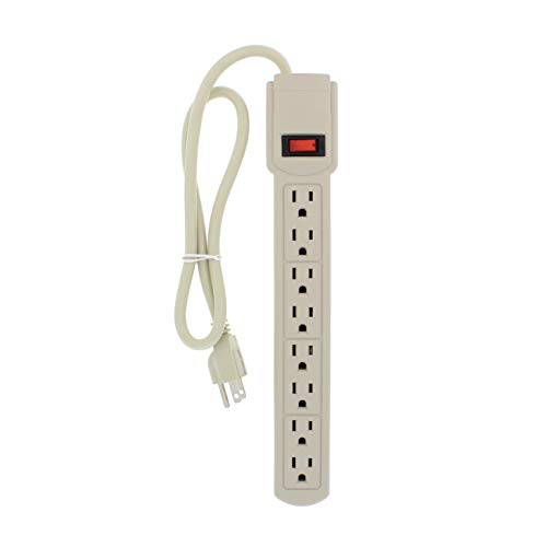 Bright-Way 11288 8-Outlet Power Strip, White, with 2-1/2-Foot Power Cord and Rear Mounting Slots