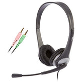 Cyber Acoustics Stereo Headset, Headphone with Microphone, Great for Education (AC-201),Silver