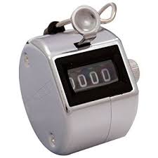 MARATHON CO200001CH Handheld Chrome Tally Counter with Finger Ring, Stainless Steel