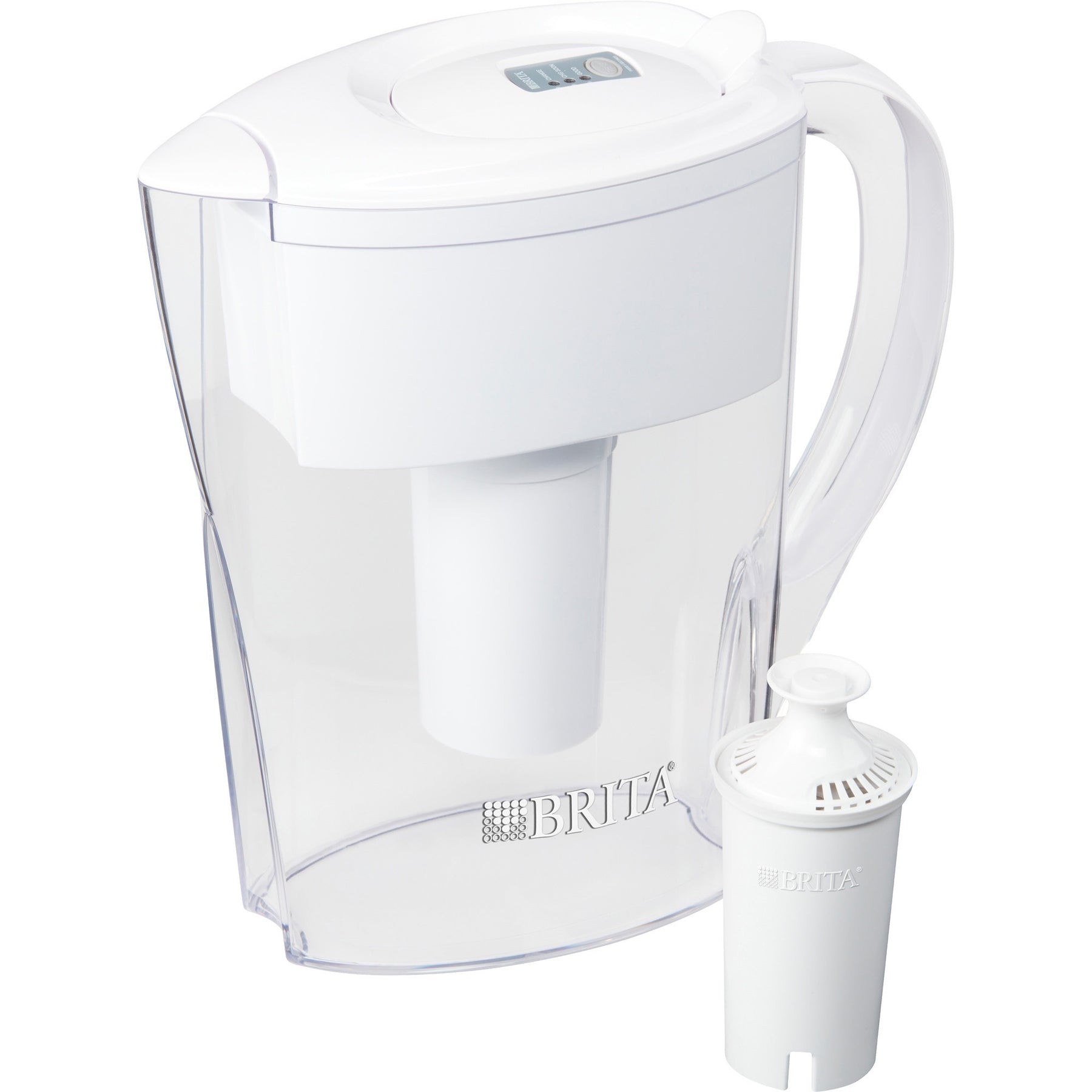 Brita 35566 Space Saver Water Filtration Pitcher, 6 Cup, 48oz, Includes 1 Filter