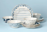 Lenox Blue Bay White Porcelain 12 Piece Dinnerware Set, Service for 4