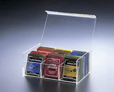 Huang Acrylic Lucite 6 Compartment Tea Bag Box with Hinged Lid
