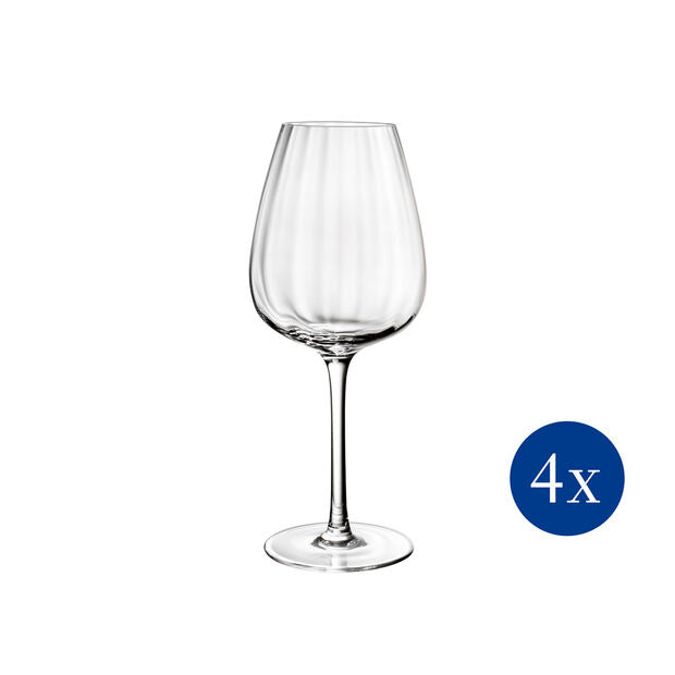 Villeroy & Boch Rose Garden Red Wine Clear Crystal Glass Goblet 6.75oz, Set of 4