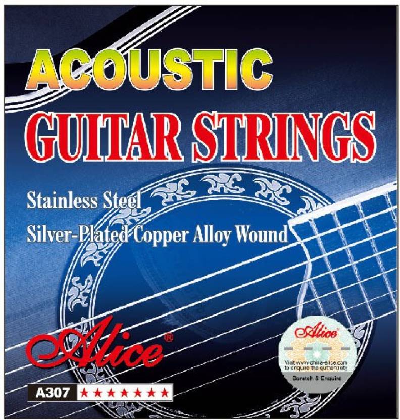 Alice A307 Stainless Steel Silver Plated Copper Alloy Acoustic Guitar Strings