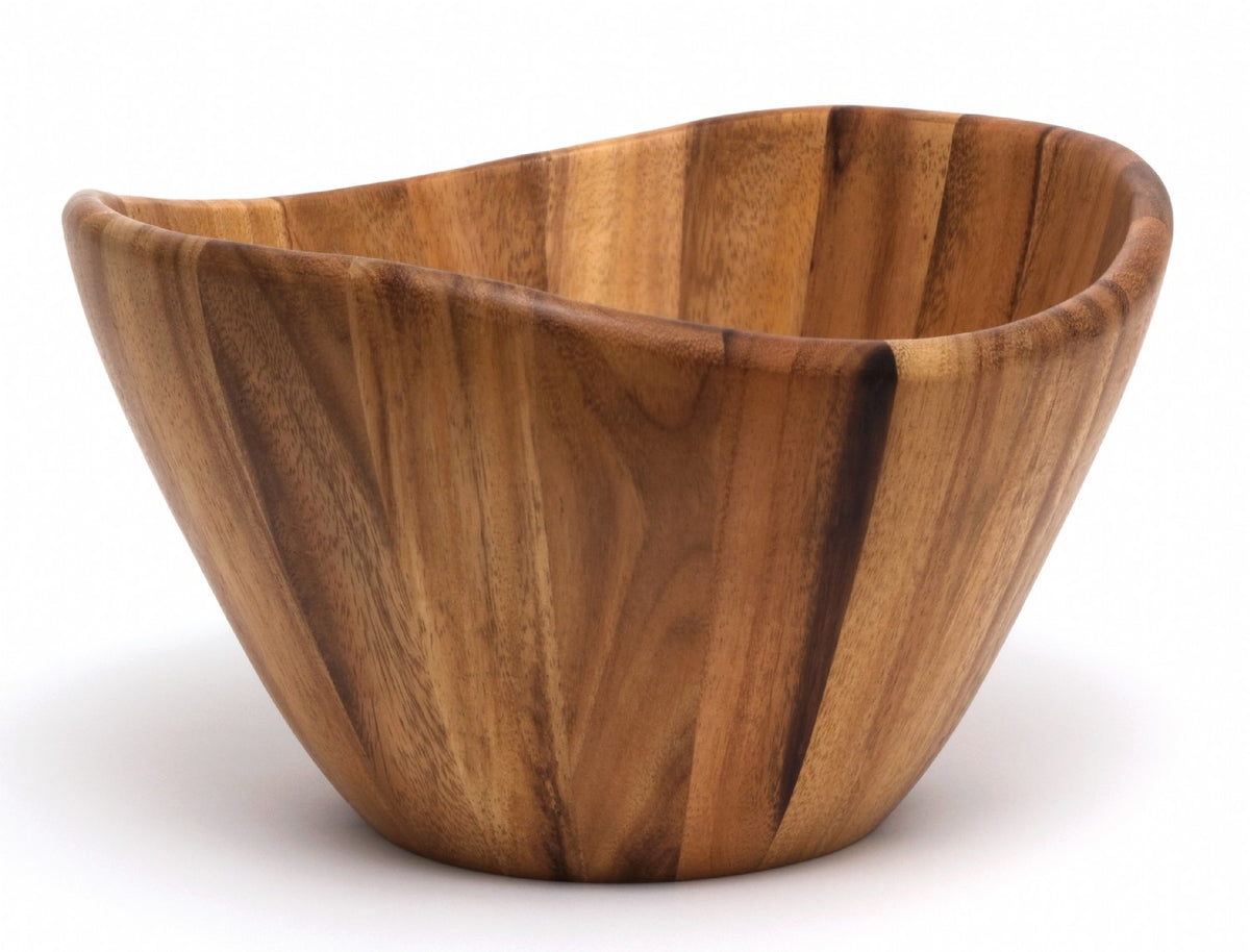 Lipper Acacia Wood Wave Bowl Large