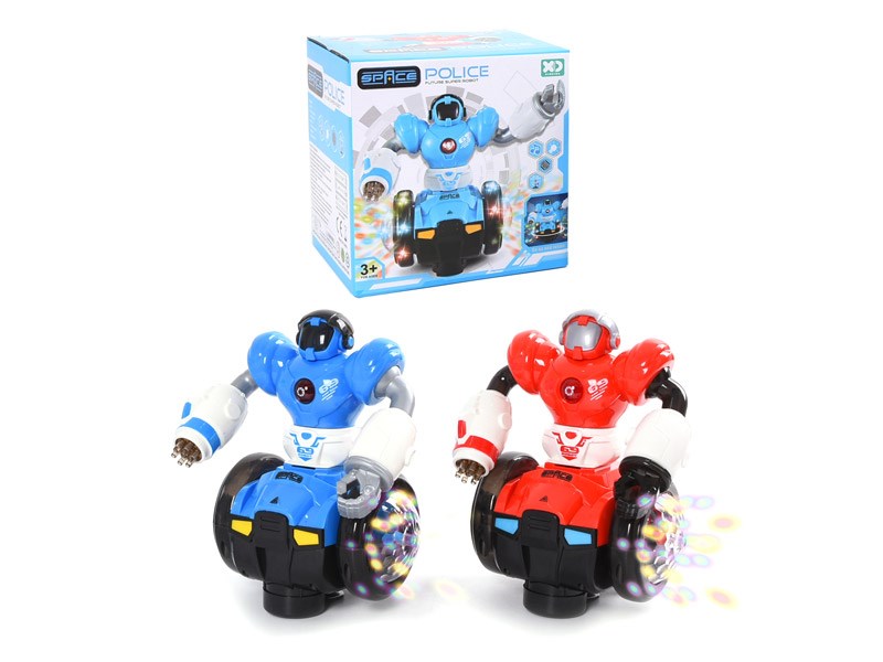 Wonderplay Rolling Robot With Music and Lights, Red/Blue (3xAA)