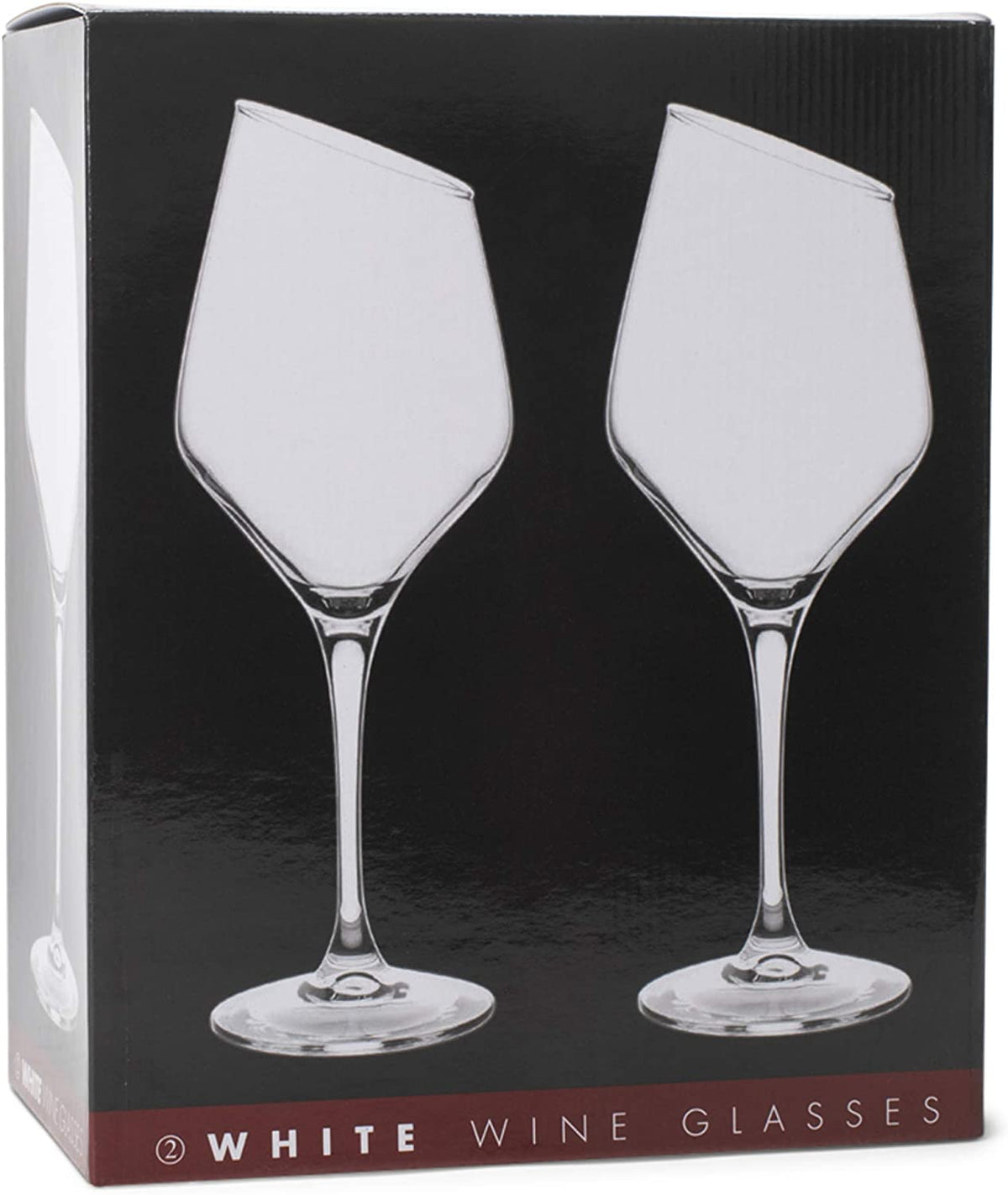 Cork Pops Clear Glass Cascata Wine Glass, Angled for Enhanced Experience,  Set of 2