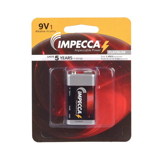 IMPECCA - 9V Alkaline Batteries, 1 Pack