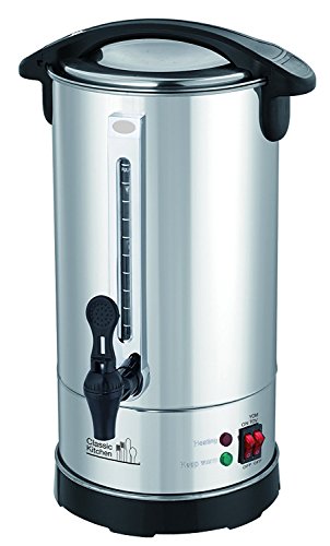 Classic Kitchen 40 Cup Double Wall Insulated Hot Water Urn, Stainless Steel Water Boiler with Holiday (Yomtov) Switch and Cover Child Lock Does Not Need To Be Toiveled 120 V URNW