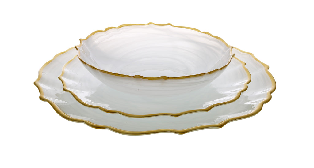 C T Classic Touch 6.75 in. D White Dessert Plates with Gold Design (Set of  6) WPD2098 - The Home Depot
