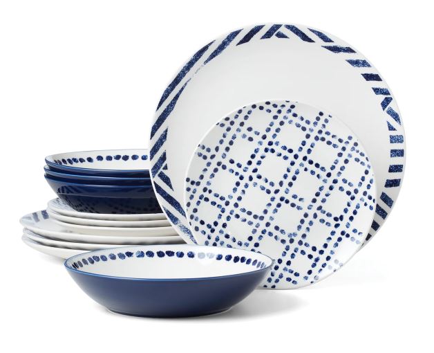 Oneida Harbour 12 Piece Porcelain Dinnerware Set, Service for 4