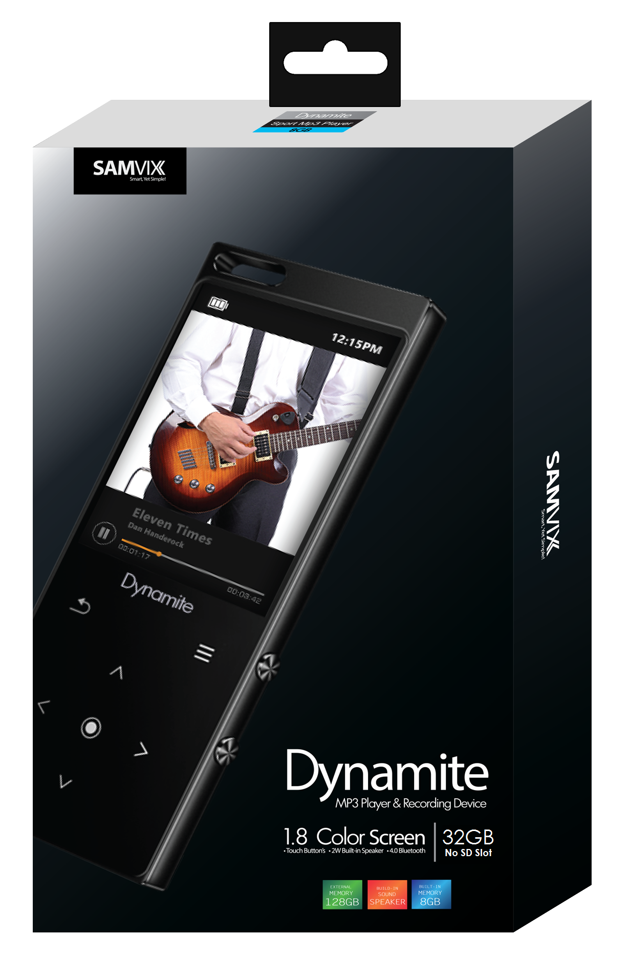 Samvix - Dynamite 32GB (NO SD SLOT) Kosher MP3 Player, Black