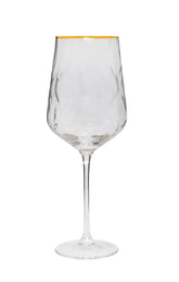 Classic Touch Set of 6 Water Glasses with Gold Rim