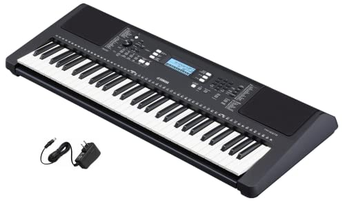 Yamaha PSRE373 61-Key Touch Sensitive Portable Keyboard with PA130 Power Adapter