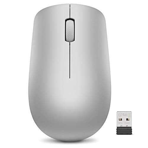 Lenovo 530 Wireless Mouse with Battery, 2.4GHz Nano USB, Platinum Gray