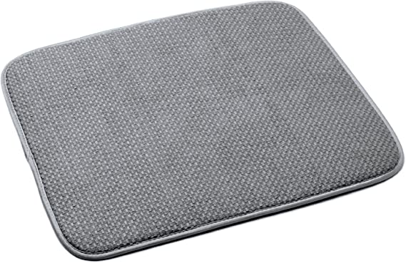 Norpro 359 Mircofiber Drying Dish Mat, 16 x 18-inch, Machine Washable, Grey