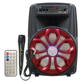 AMPD Blast G6 8Watt Rechargeable Bluetooth Speaker With Karaoke Microphone & Remote, USB, Micro SD, FM Radio, Red