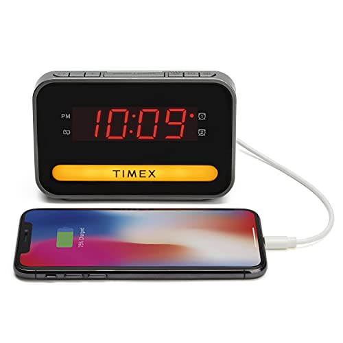 Timex Bedside Dual Alarm Clock with USB Charger