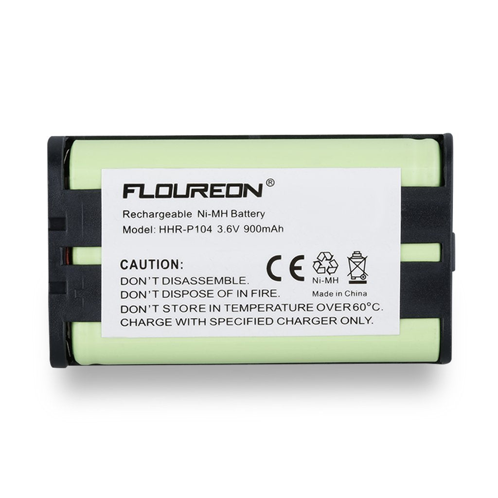 Floureon CB0104 Home Phone Battery for Panasonic HHR-P104, HHR-P104A, KX-FG6550, KX-FPG391, KX-TG2302, KX-TG2303, KX-TG2312, KX-TG2355W, KX-TG2356B, KX-TG2356BP, KX-TG2356S, KX-TG2356W, KX-TG2357B, KX-TG2357PK, KX-TG2382B, KX-TG2386B, KX-TG2388B, KX-TG239