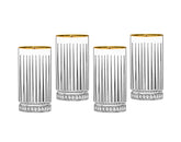 Godinger Avenue Highball Glass with Gold Rim, Set of 4