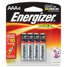Energizer Max AAA Batteries, 4 Pack AAABATT4PK