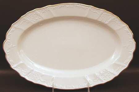 Bernadotte 36cm/14" Oval Platter, Ivory Gold