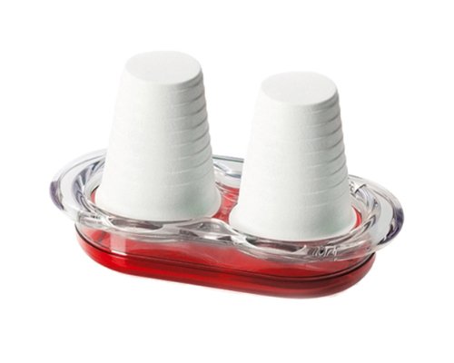 Omada M3830RR Happy Drink Double Disposable Cup Holder, Red Ruby Acrylic