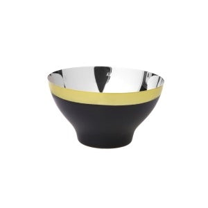 Classic Touch 10” Black and Gold Salad Bowl