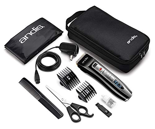 Andis 24440 Select Cut 5-Speed Adjustable Blade Cord/Cordless Hair Clipper Kit, 10pc, Black, Includes Sizes 1,2,3,4, Cape, Scissors, Comb