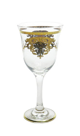 Classic Touch Glim Collection Wine Water Glasses Goblets With 14K Gold Design (Set Of 6)