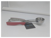 Millvado Stainless Steel Medium Ice Cream Scoop With Coated Handles 2" , Red
