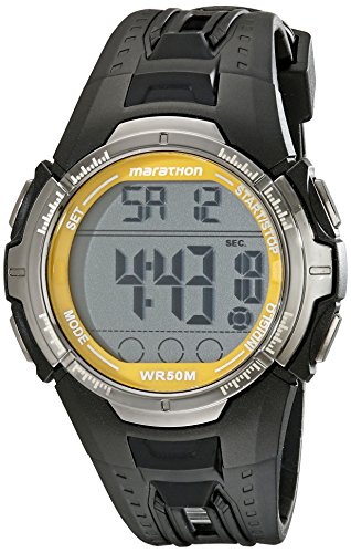 Marathon by Timex Men's T5K803 Digital Full-Size Black/Yellow Resin Strap Watch