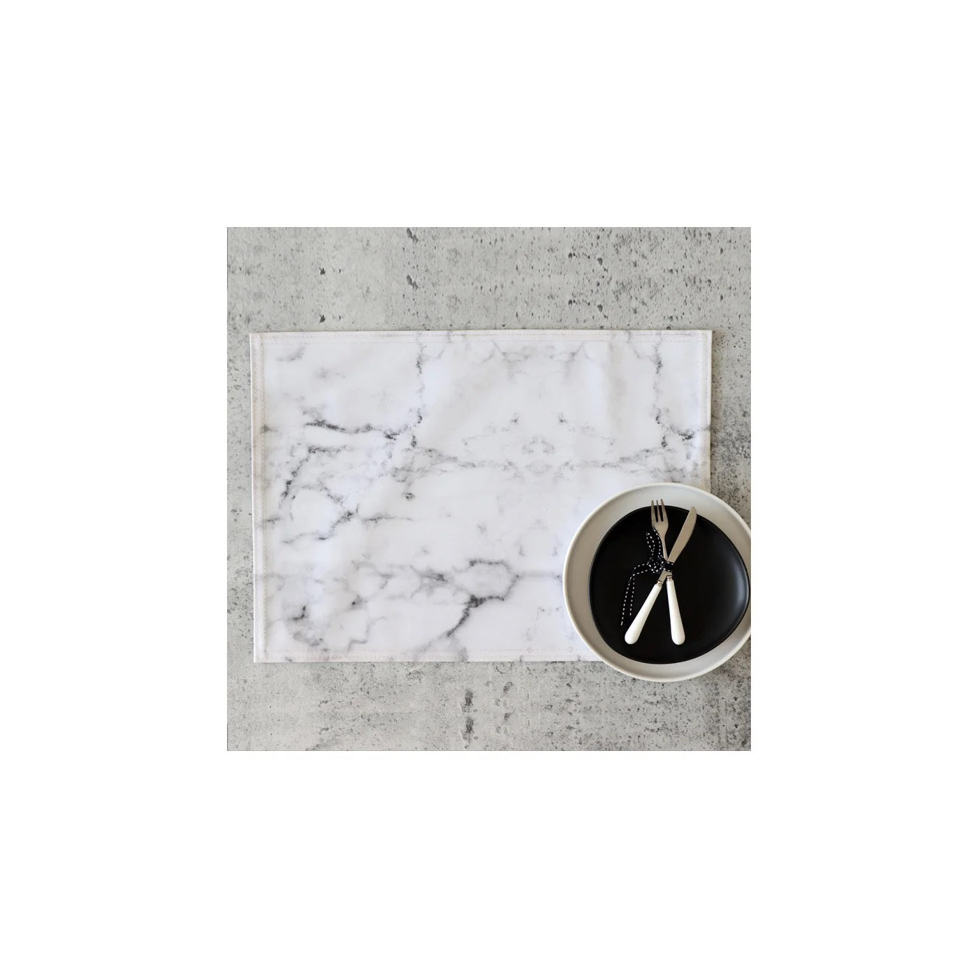 Harman Marble Faux Leather Placemat White 13 x 18