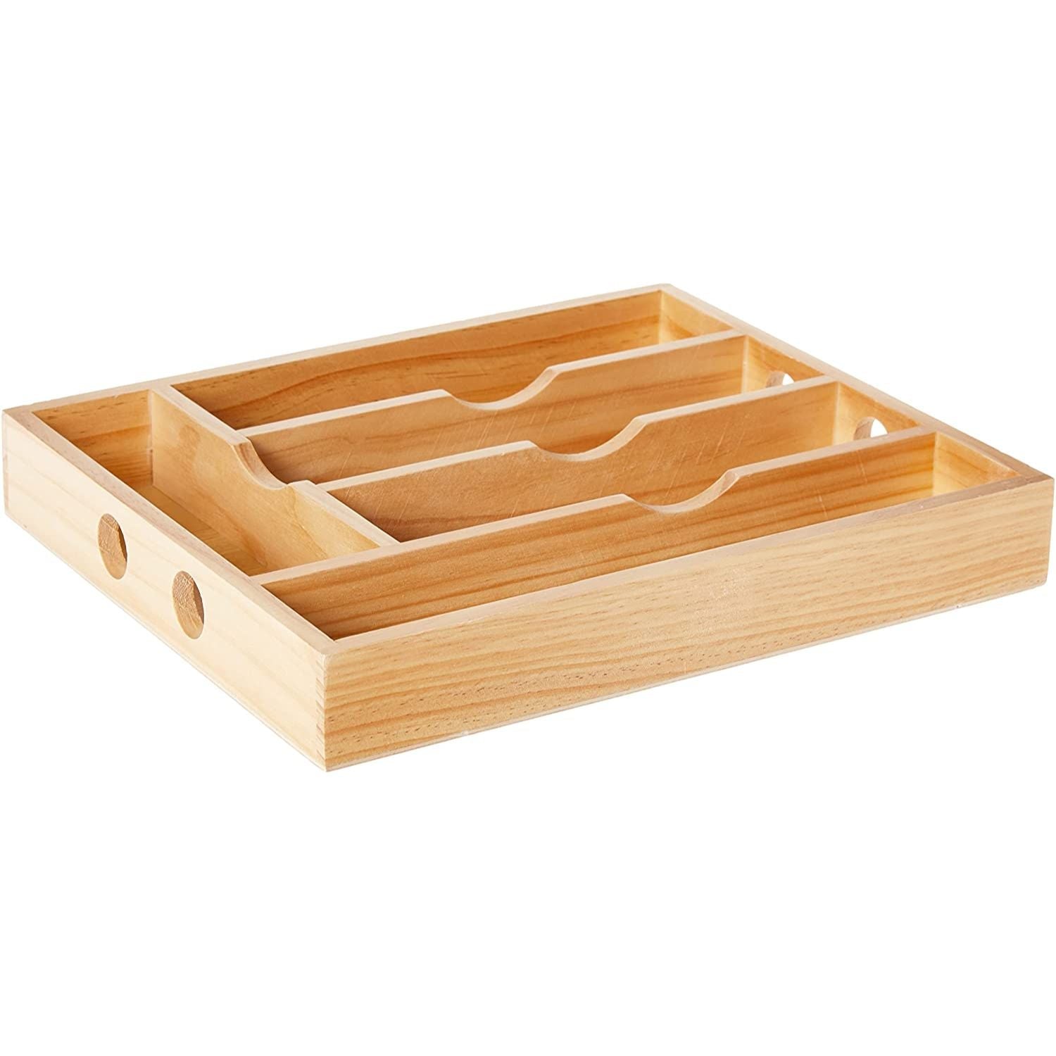 Hampton Acacia Wood Flatware Organizer Caddy