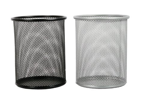 Home Basics Mesh Steel Utensil Cutlery Holder Organizer Basket - (4.6" x 5.6")