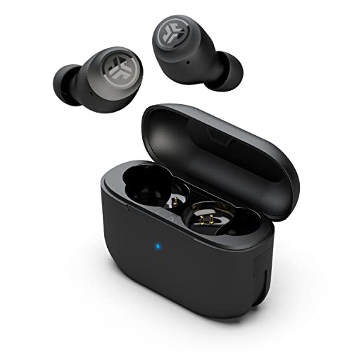 JLab Go Air Pop True Wireless Bluetooth Earbuds with Covered Charging Case, Black