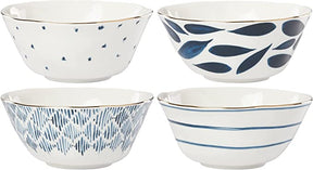 Lenox Blue Bay Ikat Porcelain Dinnerware, Sets of 4, Assorted Styles