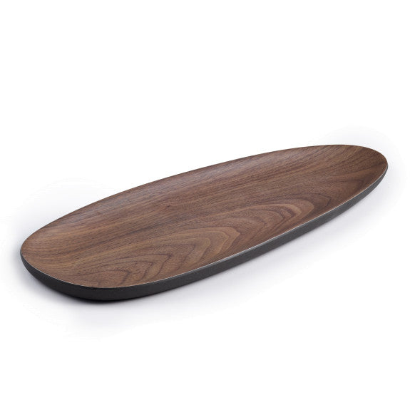 Brilliant Bamboo Walnut Coffee Colored Large Oval Serving Platter, 12"