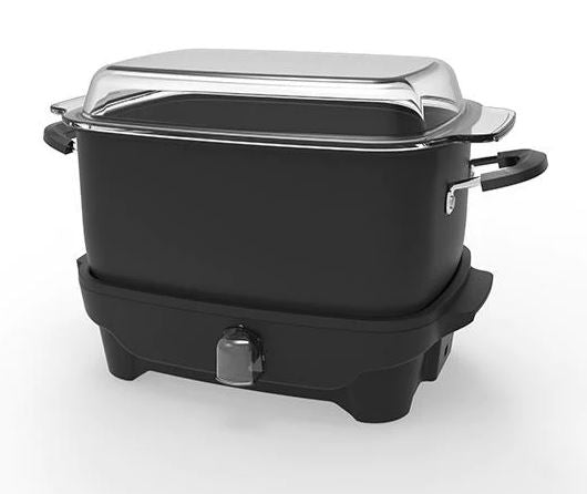 Magic Mill Slow Cooker With Flat Glass Cover Black Pot With ETL Approved, Assorted Sizes