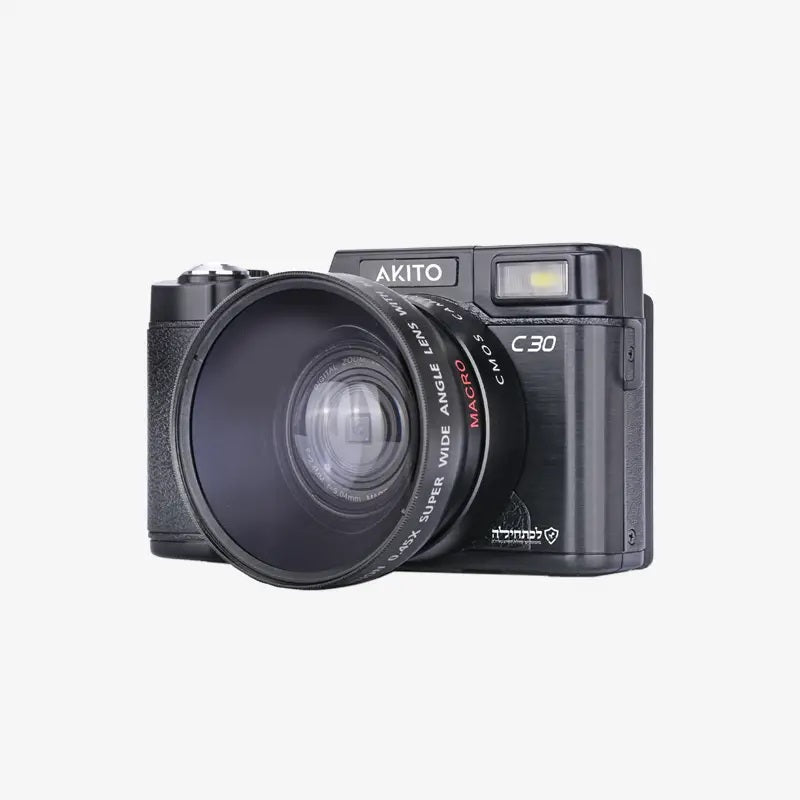 Akito 8-48MP Kosher Selfie Screen Digital Camera, Black