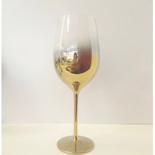 Vikko Decor Gradual Gold Plating White Wine Blown Glass, 17.5oz, Set of 6