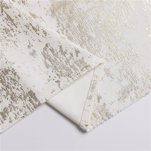 Majestic Giftware Velvet Tablecloth White Gold Mosaic Print, Style #1402