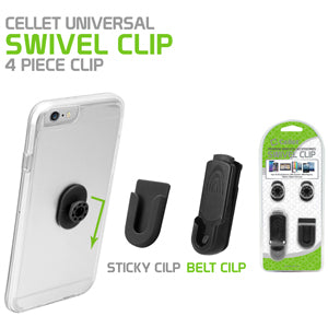 Cellet CLIP4BLACK Universal 4 in 1 Swivel 4 Piece Clip System