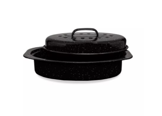 Millvado - Granite Small Oval Roaster With Lid