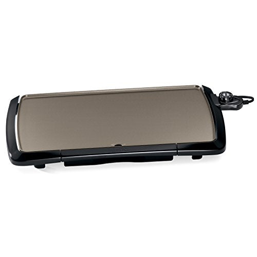 Presto 07055 10.5" x 20" Cool-Touch Electric Ceramic Griddle, Black - Fully immersible with the heat control removed