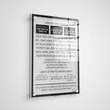 Waterdale 16X20 Black Floating Thick Lucite Al Hamichya