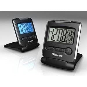 Westclox Slim Folding Travel Alarm Clock (1 x CR2032 Battery Included)