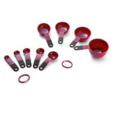 KitchenAid Classic Measuring Cups And Spoons Set, Set of 9, Red and Black