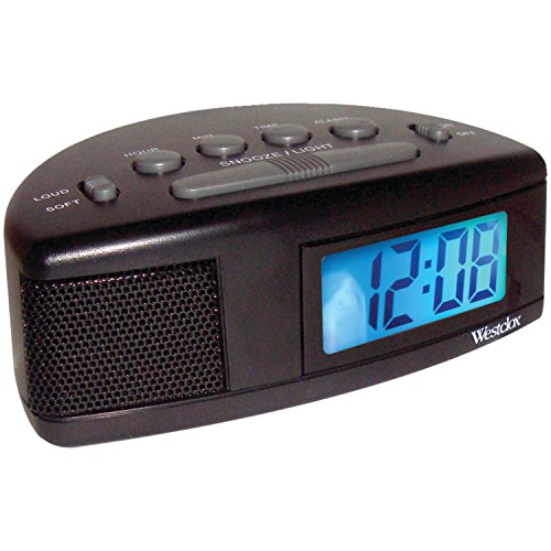 Westclox 47547 Super Loud LCD Alarm Clock with Blue Backlight(Battery Operated)